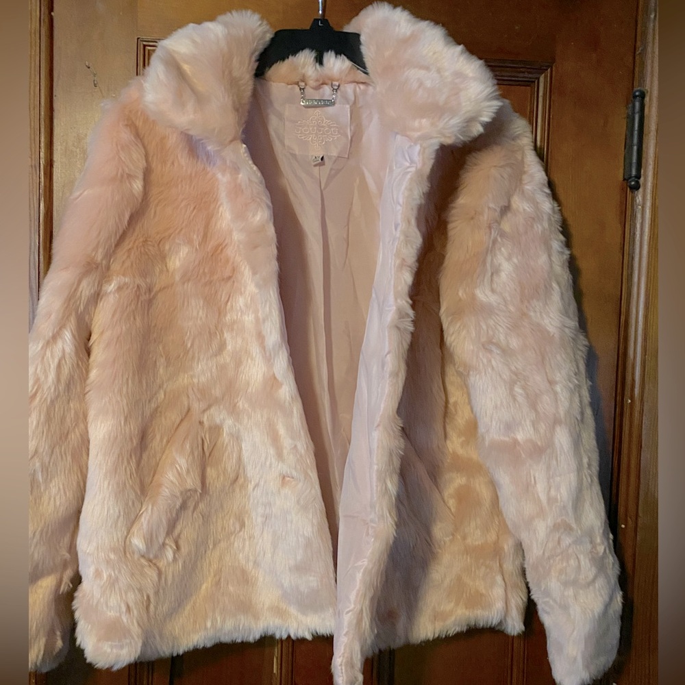 Faux fur light pink jacket by Jou Jou